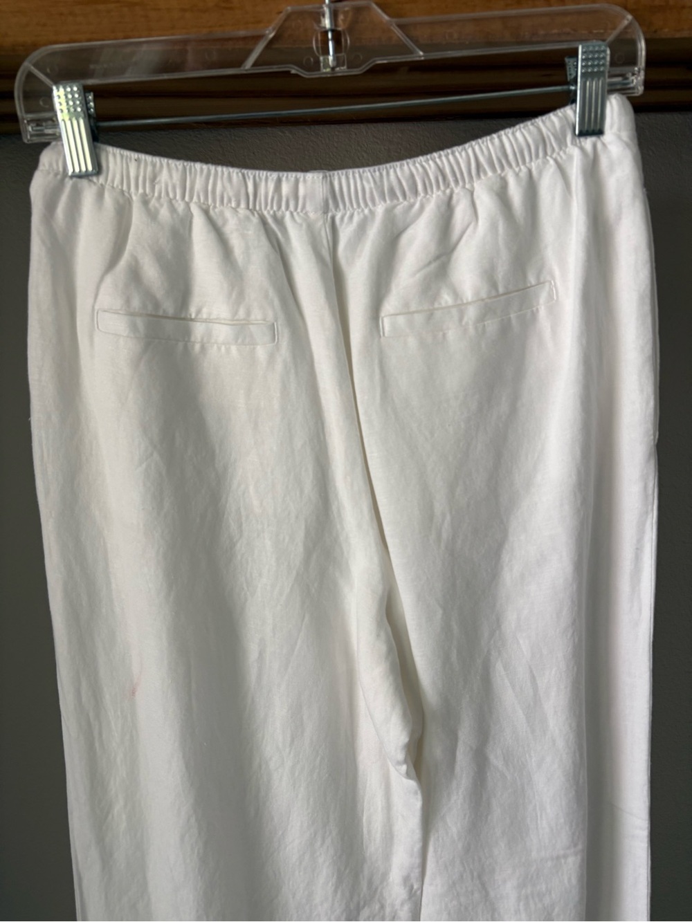 Linen White Drawstring Pants - Picture 4 of 4